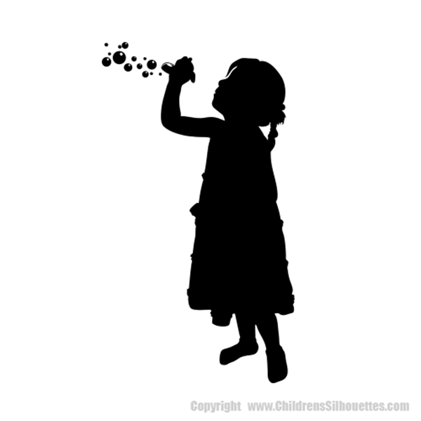 Girl Blowing Bubbles Silhouette Children S Decor Transfers