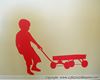 Picture of Boy Pulling Wagon 17 (Children Silhouette Decals)