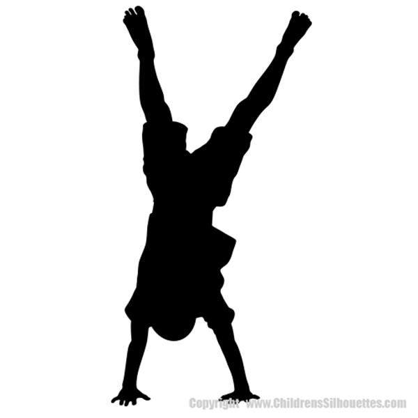 Picture of Boy Doing Handstand 14 (Children Silhouette Decals) .