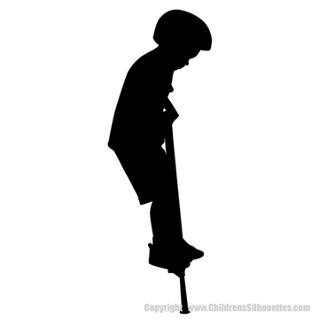Picture of Boy on Pogo Stick 56 (Children Silhouette Decals)