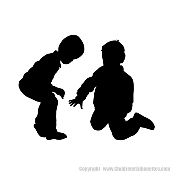 Picture of Boys Playing 7 (Children Silhouette Decals)