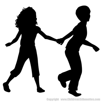 Picture of Girl and Boy 12 (Children Silhouette Decals)