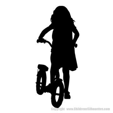 Picture of Girl with Scooter 16 (Children Silhouette Decals)