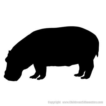 Picture of Hippopotamus 24 (Safari Animal Silhouette Decals)